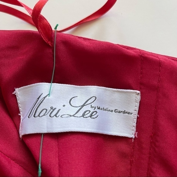 Women's Red Lace Long Maxi Formal Evening Cocktail Bridesmaid Prom Dress, Sz 10 - Picture 7 of 16